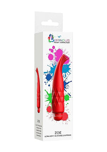 Zoe - ABS Bullet With Silicone Sleeve - 10-Speeds - Red