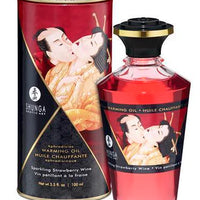 Shunga Aphrodisiac Warming Oil in Sparkling Strawberry Wine