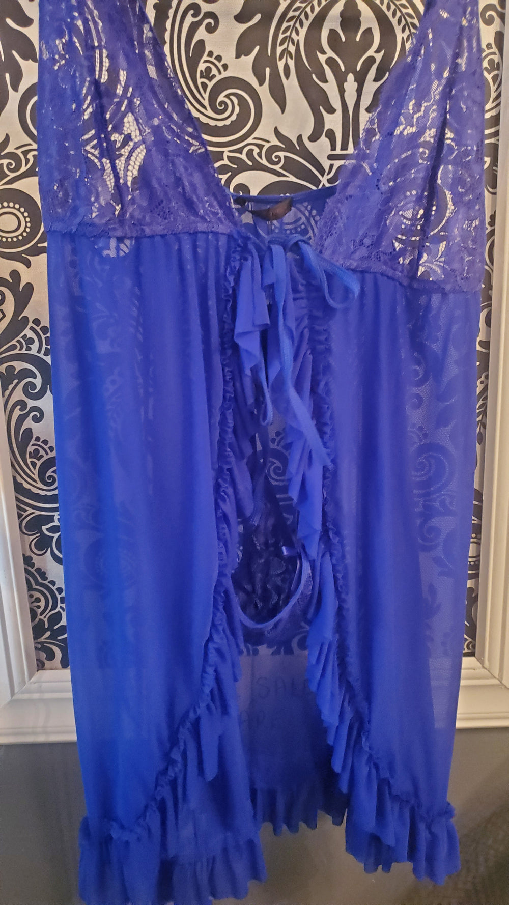 Blue Avidlove Front Closure Lace Babydoll in XL