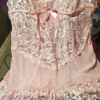 Pink Lace and Sheer Chemise in XL