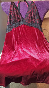 Burgundy Velvet Nightie in 5XL