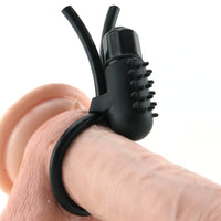 Vibrating Silicone Stud Lasso in Black
