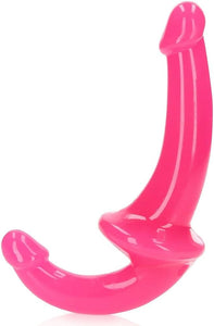 Shots RealRock 6" Strapless Strap On Glow in the Dark - Neon Pink