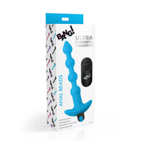 28X Remote Control Vibrating Silicone Anal Beads - Blue