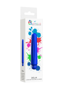 Delia - Classic Vibrator with Silicone Sleeve Royal Blue