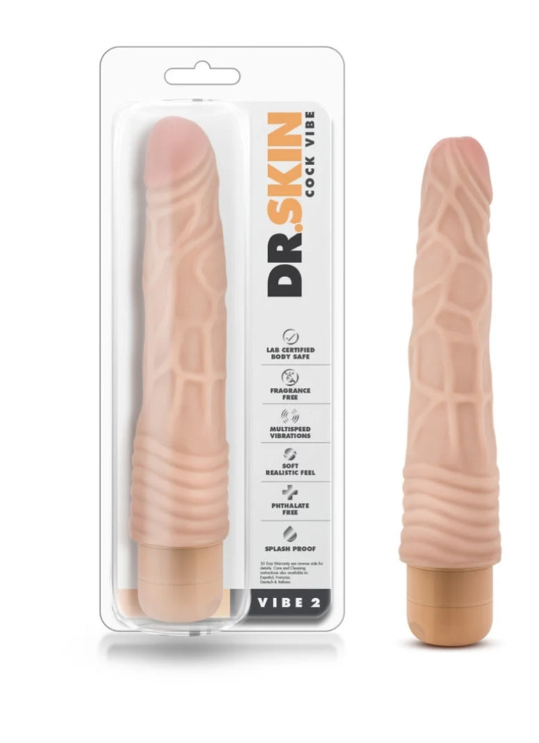 Dr. Skin Vibe 2 - 9 Inch Vibrating Cock