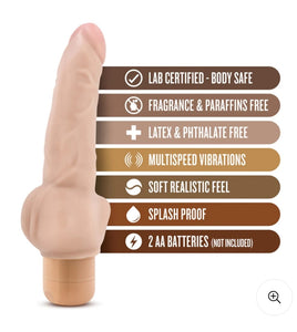 Dr. Skin Vibe 12 - 8 Inch Vibrating Cock - Beige