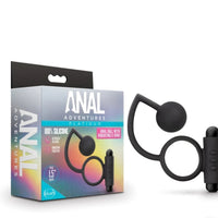 Anal Adventures Platinum Silicone Anal Ball with Vibrating Cock Ring