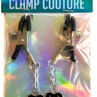 Sexy AF Black Heart Charm Nipple Clamps