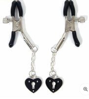 Sexy AF Black Heart Charm Nipple Clamps
