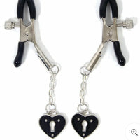 Sexy AF Black Heart Charm Nipple Clamps