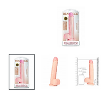 Straight Realistic Dildo with Balls and Suction Cup - 10''/ 25,5 cm