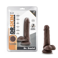 Dr. Skin Silicone - Dr. Daniel - 6 Inch Dildo with Suction Cup - Chocolate