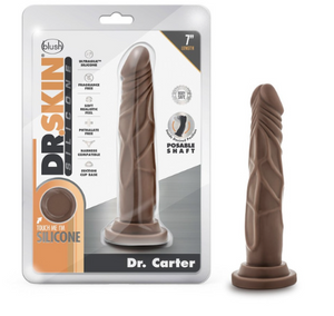 Dr. Skin Silicone - Dr. Carter - 7 Inch Dong with Suction Cup - Chocolate