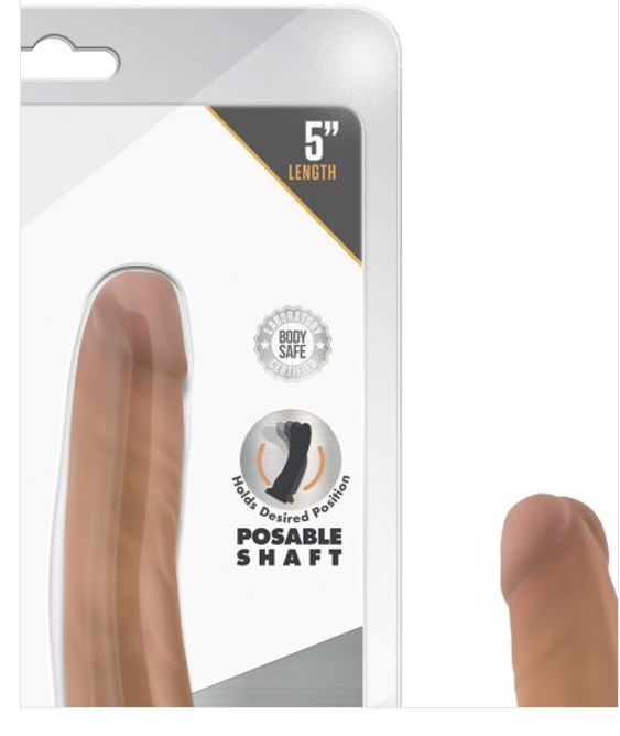 Dr. Skin Silicone - Dr. Lucas - 5 Inch Dong with Suction Cup - Mocha