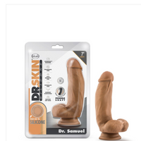 Dr. Skin Silicone - Dr. Samuel - 7 Inch Dildo with Suction Cup - Mocha