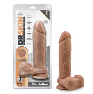 Dr. Skin Silicone - Dr. Julian 9 Inch Dildo with Suction Cup - Mocha