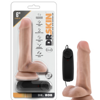 Dr. Skin - Dr. Rob - 6 Inch Vibrating Cock with Suction Cup - Vanilla Dr. Skin