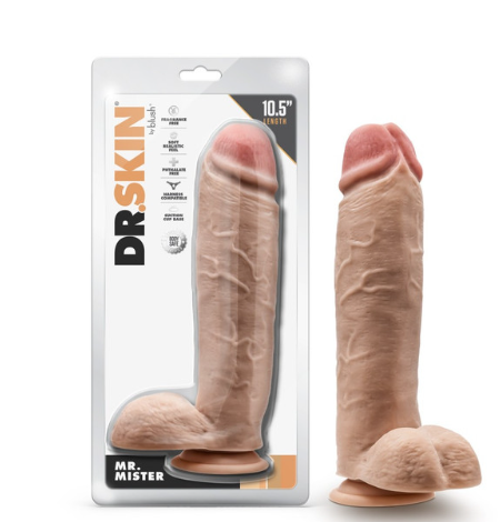 Dr. Skin - Mr. Mister - 10.5 Inch Dildo with Balls - Beige