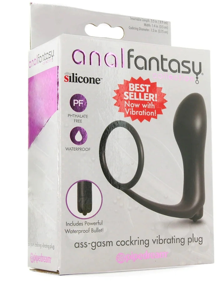 Ass-Gasm Vibrating Cock Ring Plug