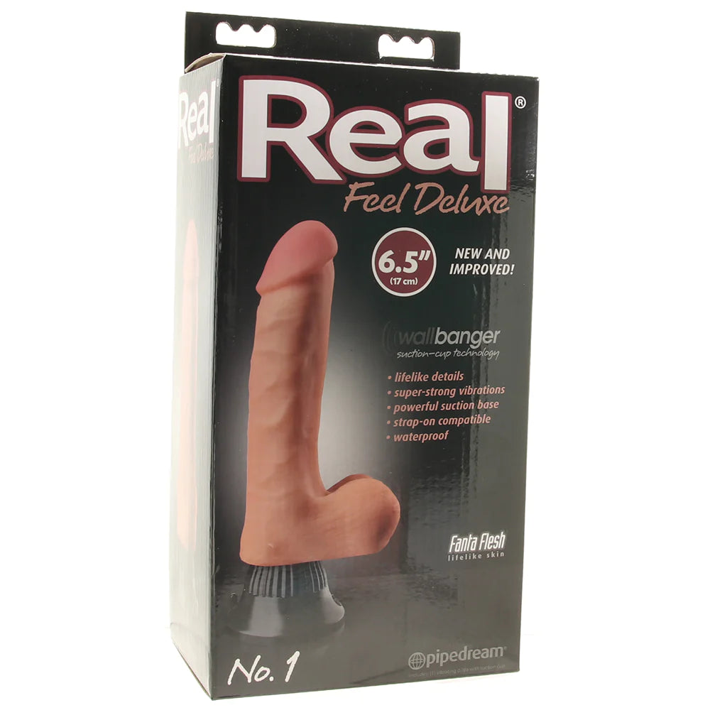 Real Feel Deluxe 6.5 Inch Vibrating Wall Banger Dildo in Li Pipedream