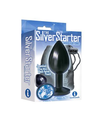 The Silver Starter Black and Cobalt Anal Jewel