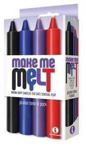 Make me Melt Sensual Warm-Drip Candles 4 Pack Passion Tones