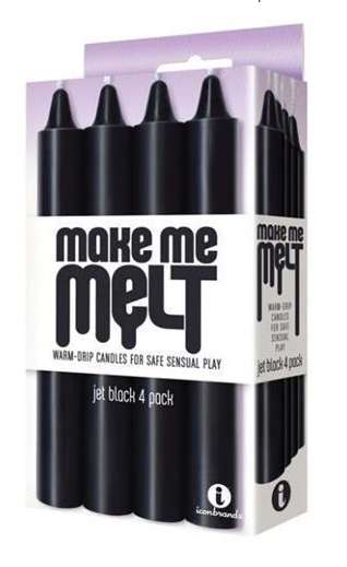 Make me Melt Sensual Warm-Drip Candles 4 pack black