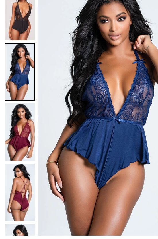 BLUE Highs And Lows Lace Romper ASSORTED SIZES