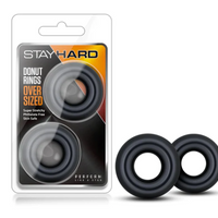 Stay Hard - Donut Rings Oversized - Black