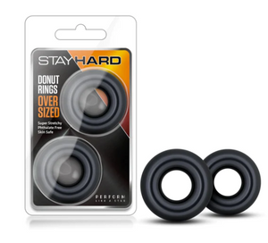 Stay Hard - Donut Rings Oversized - Black