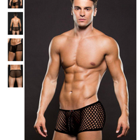 Black Modern Fishnet Trunk in S/M