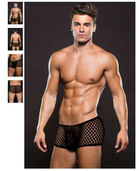 Black Modern Fishnet Trunk in S/M