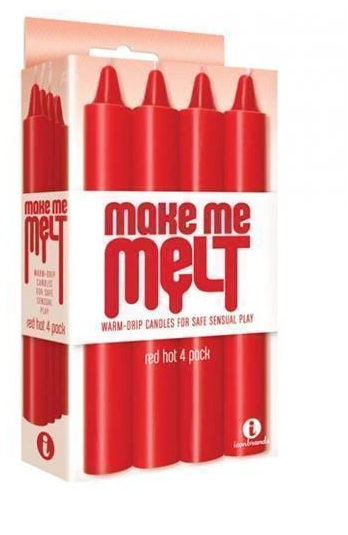 Make me Melt Sensual Warm-Drip Candles 4 pack Red