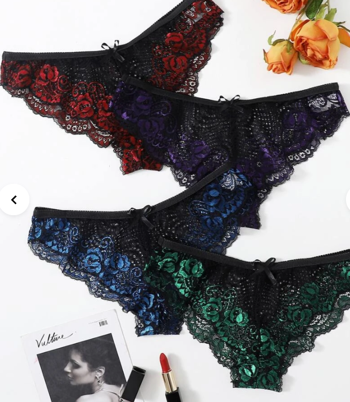 Floral Lace Panty ass colours and sizes