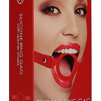 Silicone Ring Gag - With Leather Straps - Red