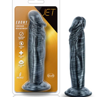 Jet - Ebony - 6 Inch Dildo - Carbon Metallic Black