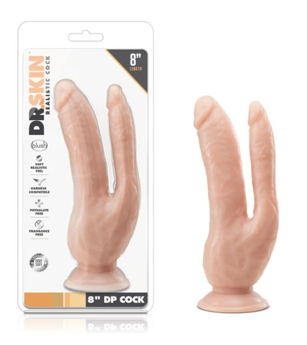 Dr. Skin - 8 Inch Dual Penetration Cock - Vanilla