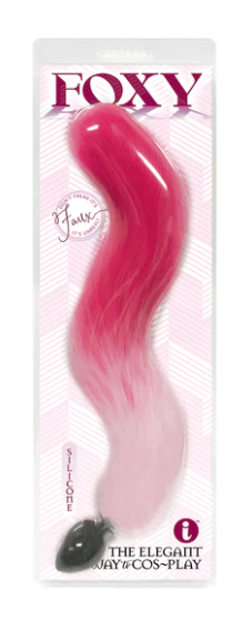 Foxy Fox Tail Silicone Butt Plug Pink