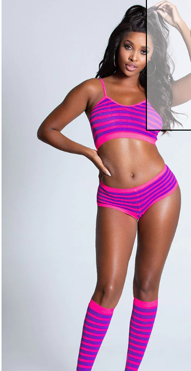 Hot Pink and Purple Striped Bra Set