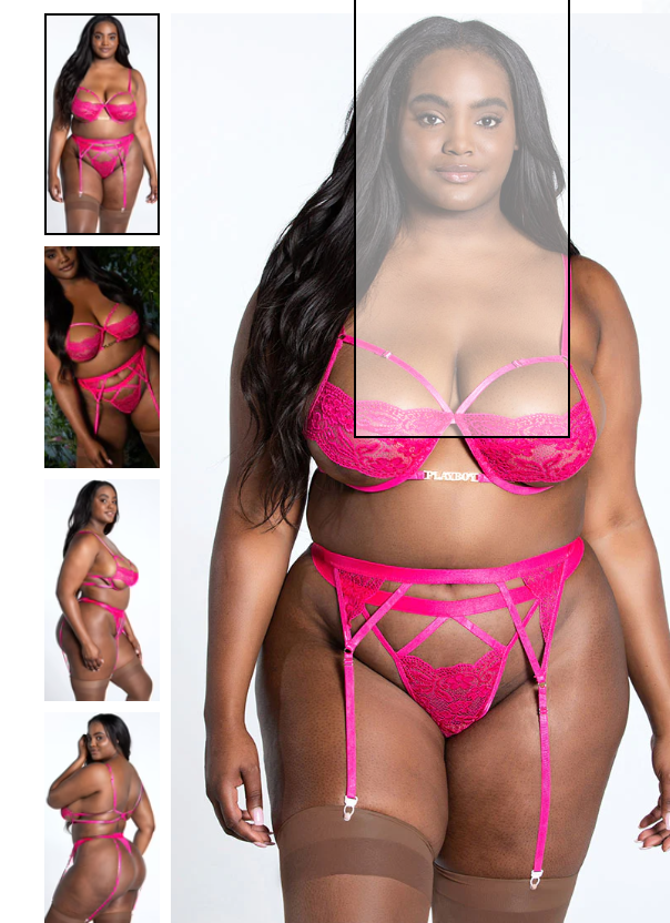 pink Playboy Plus Size Lovers At Twilight Bra Set plus size ass