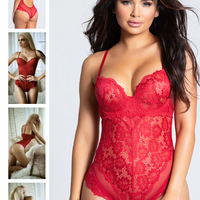 RED Yandy Sass Appeal Lace Teddy ASSORTED SIZES