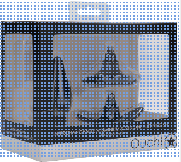 Ouch! by Shots America - Interchangeable Butt Plug Set - Pointed Medium - Black