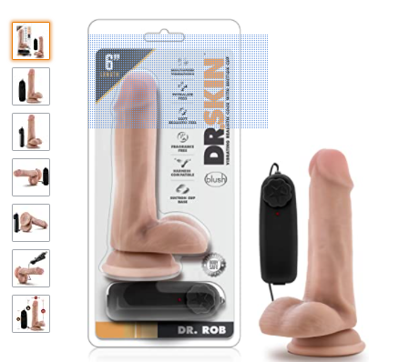 Blush Dr. Skin 6.5 Inch Realistic Vibrating Dildo, Suction Cup 6 inch