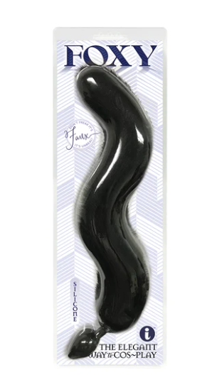 Foxy Fox Tail Silicone Butt Plug Black