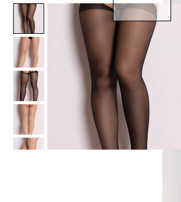 Black Sheer Suspender Style Pantyhose