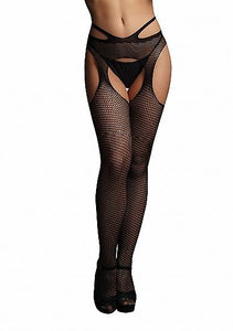 Le Désir Suspender pantyhose with strappy waist - Black - O/S