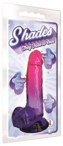 Shades 8 inch Jelly Dildo in pink and plum