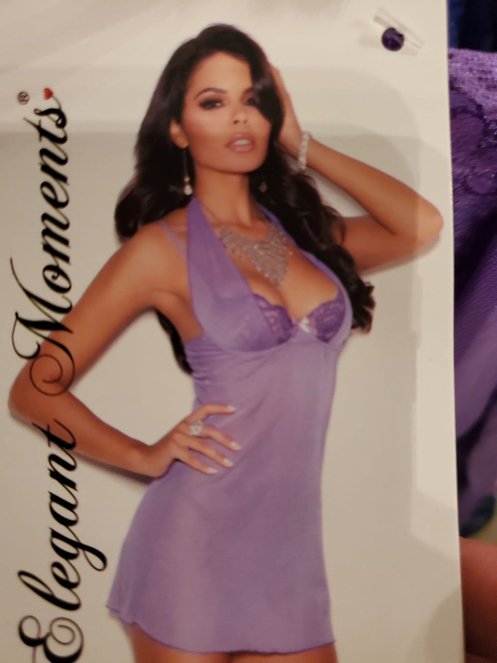 Purple Elegant Moments Babydoll in XL