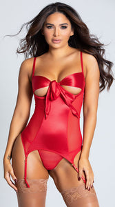 RED ALL WRAPPED UP BUSTIER ONE SIZE